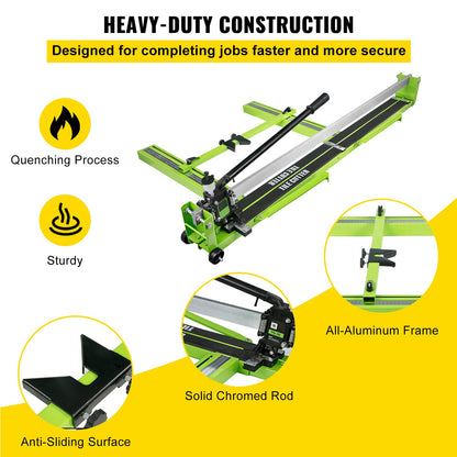 Tile Cutter 47 Inch, Manual Tile Cutter All-Steel Frame,Tile Cutting Machine with Laser Guide and Bonus Spare Cutter,Tile Cutter Hand Tool for Precision Cutting Porcelain Ceramic Floor Tiles