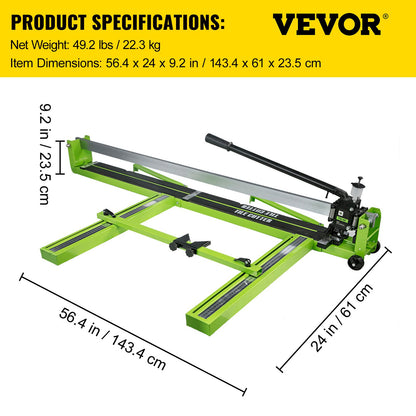 Tile Cutter 47 Inch, Manual Tile Cutter All-Steel Frame,Tile Cutting Machine with Laser Guide and Bonus Spare Cutter,Tile Cutter Hand Tool for Precision Cutting Porcelain Ceramic Floor Tiles