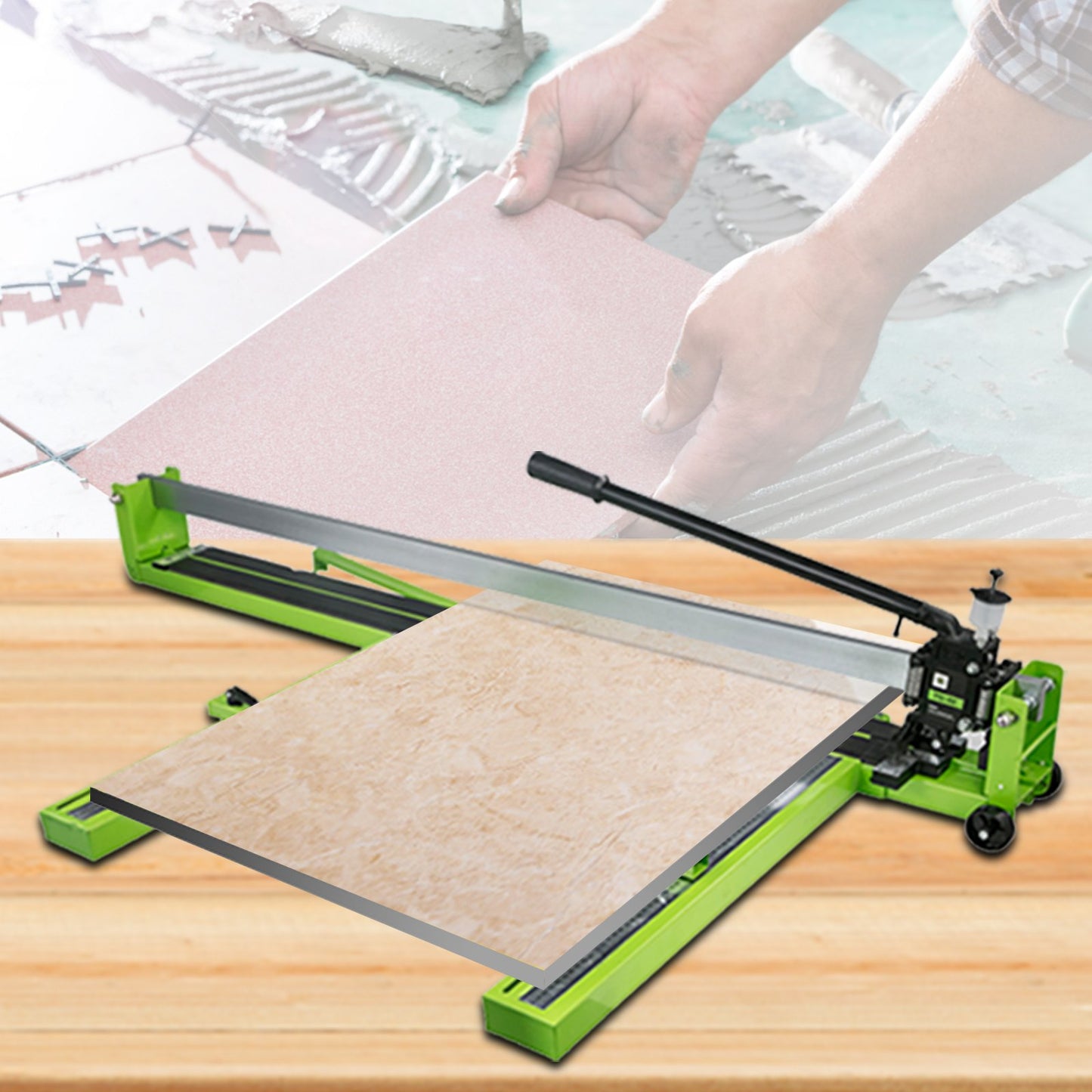 Tile Cutter 47 Inch, Manual Tile Cutter All-Steel Frame,Tile Cutting Machine with Laser Guide and Bonus Spare Cutter,Tile Cutter Hand Tool for Precision Cutting Porcelain Ceramic Floor Tiles