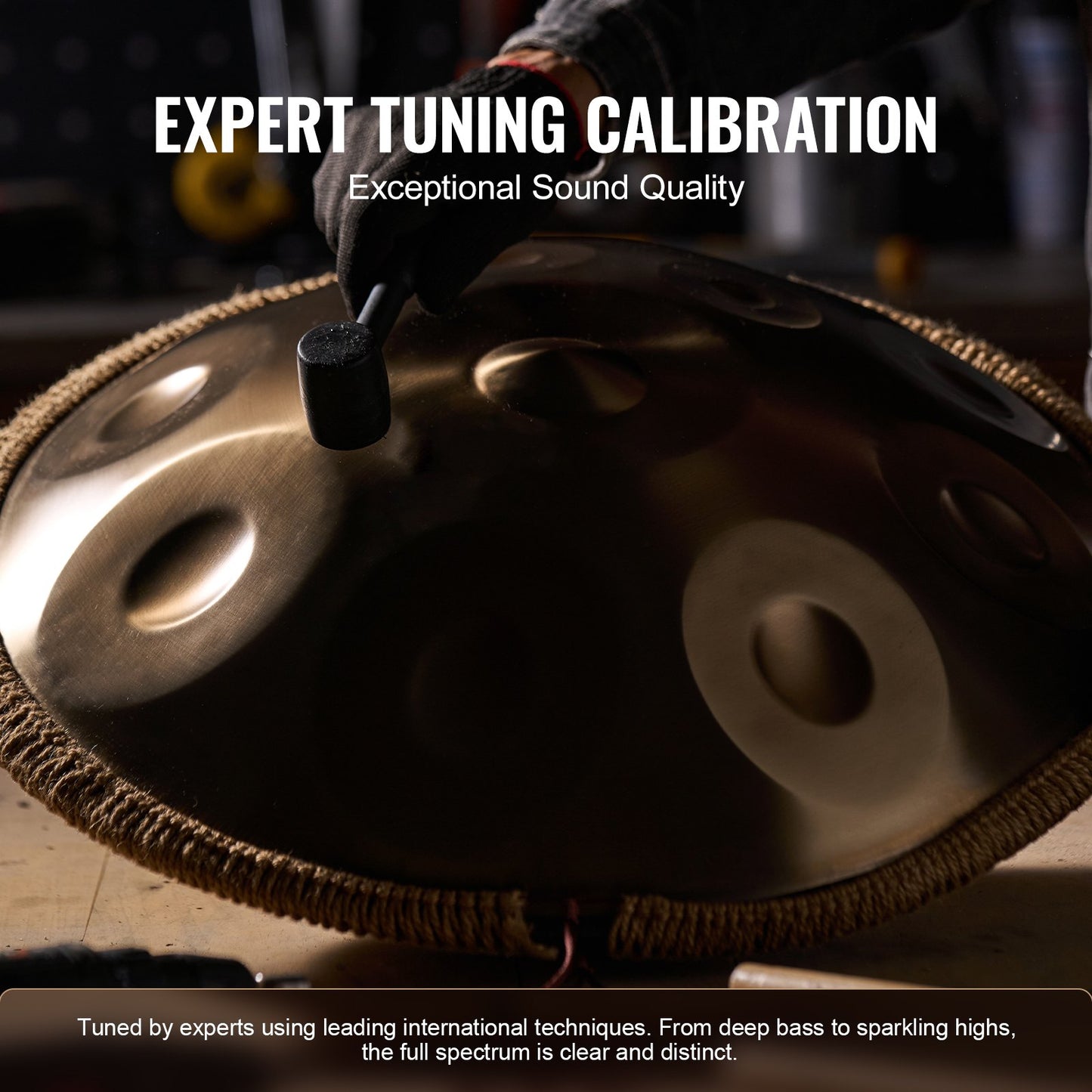 Handpan Trumma 22 i 12 toner D-moll Handtruminstrument med mall