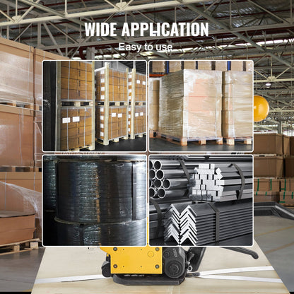 Steel Strapping Tool for 1/2"-3/4" Width, 3-in-1 (Tensioner, Crimper, Cutter) Manual Belt Packaging Banding Machine Packaging Metal Steel Strapping Banding Tool Machine for Stainless Steel Strap