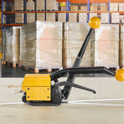 Steel Strapping Tool for 1/2"-3/4" Width, 3-in-1 (Tensioner, Crimper, Cutter) Manual Belt Packaging Banding Machine Packaging Metal Steel Strapping Banding Tool Machine for Stainless Steel Strap