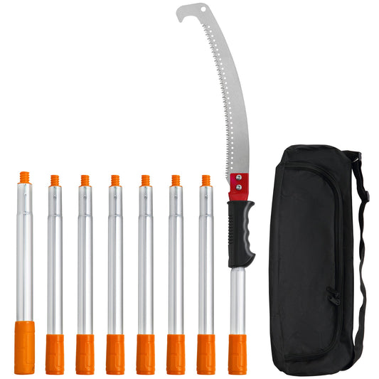 Manual Pole Saw, 4.6-9.8ft Extendable Tree Pruner, Sharp Steel Blade for Trimming High Branches, Manual Branch Trimmer with Lightweight Aluminum Alloy Handle, for Pruning Palm Trees and Shrubs