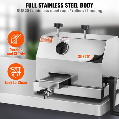 Kommersiell sockerrörsjuicermaskin 110LBS/H Utgång 3 rullar 2,4" inlopp