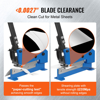 12" Manual Hand Plate Shear for Metal Sheet Processing, HS-12 Benchtop Cutter with Q235 Material, for Crafts Thick Steel Crafting, Heavy Duty Roll Press Machine for Builders, DIY Enthusiasts