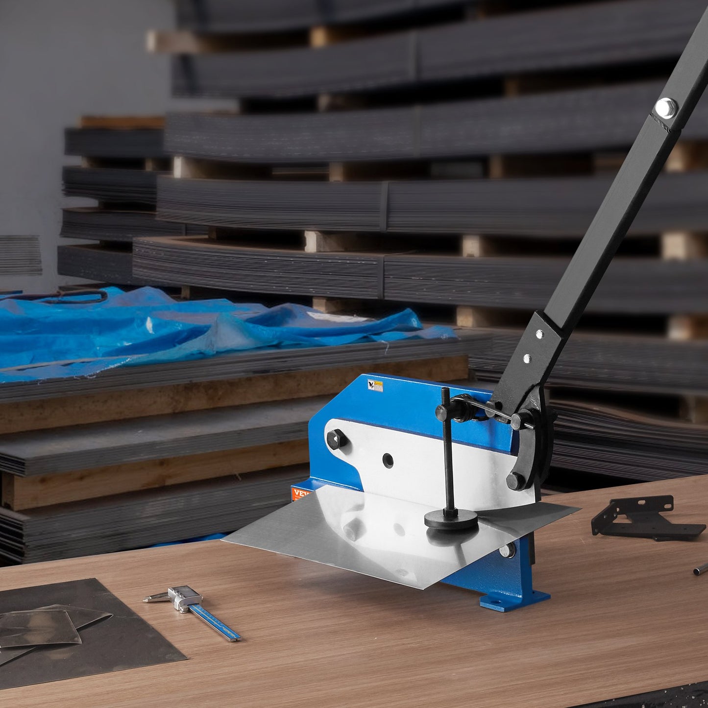 12" Manual Hand Plate Shear for Metal Sheet Processing, HS-12 Benchtop Cutter with Q235 Material, for Crafts Thick Steel Crafting, Heavy Duty Roll Press Machine for Builders, DIY Enthusiasts