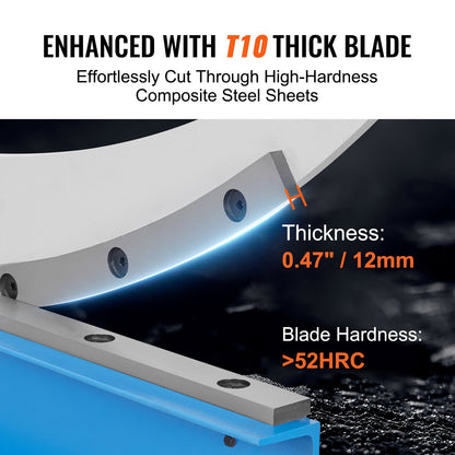 32" Manual Hand Plate Shear for Metal Sheet Processing, Benchtop Cutter with Q235 Material, for Crafts Thick Steel Crafting, Heavy Duty Roll Press Machine for Builders, DIY Enthusiasts