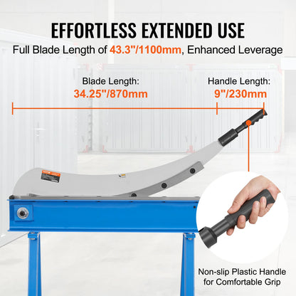 32" Manual Hand Plate Shear for Metal Sheet Processing, Benchtop Cutter with Q235 Material, for Crafts Thick Steel Crafting, Heavy Duty Roll Press Machine for Builders, DIY Enthusiasts