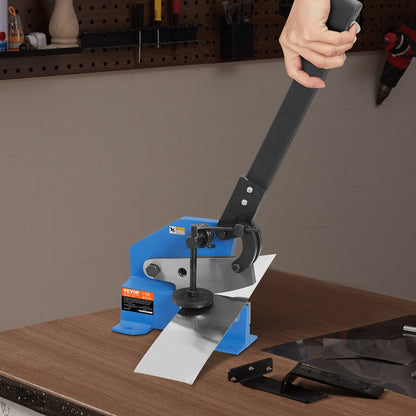 5" Manual Hand Plate Shear for Metal Sheet Processing, HS-5 Benchtop Cutter with Q235 Material, for Crafts Thick Steel Crafting, Heavy Duty Roll Press Machine for Builders, DIY Enthusiasts