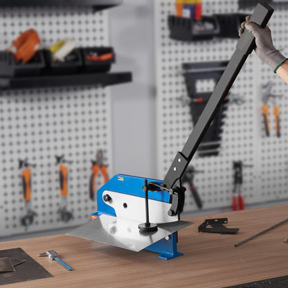 8" Manual Hand Plate Shear for Metal Sheet Processing, HS-8 Benchtop Cutter with Q235 Material, for Crafts Thick Steel Crafting, Heavy Duty Roll Press Machine for Builders, DIY Enthusiasts