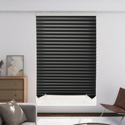 Paper Blinds, 6 Pack, 36 in x 72 in, Temporary Blackout Pleated Paper Shades, No Tools No Drilling, Pleated Blinds with Adhesive, Easy to Cut and install, for Indoor Windows, Kitchen, Bedroom