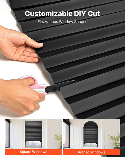 Paper Blinds, 6 Pack, 36 in x 72 in, Temporary Blackout Pleated Paper Shades, No Tools No Drilling, Pleated Blinds with Adhesive, Easy to Cut and install, for Indoor Windows, Kitchen, Bedroom