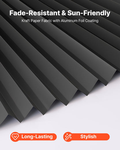 Paper Blinds, 6 Pack, 36 in x 72 in, Temporary Blackout Pleated Paper Shades, No Tools No Drilling, Pleated Blinds with Adhesive, Easy to Cut and install, for Indoor Windows, Kitchen, Bedroom