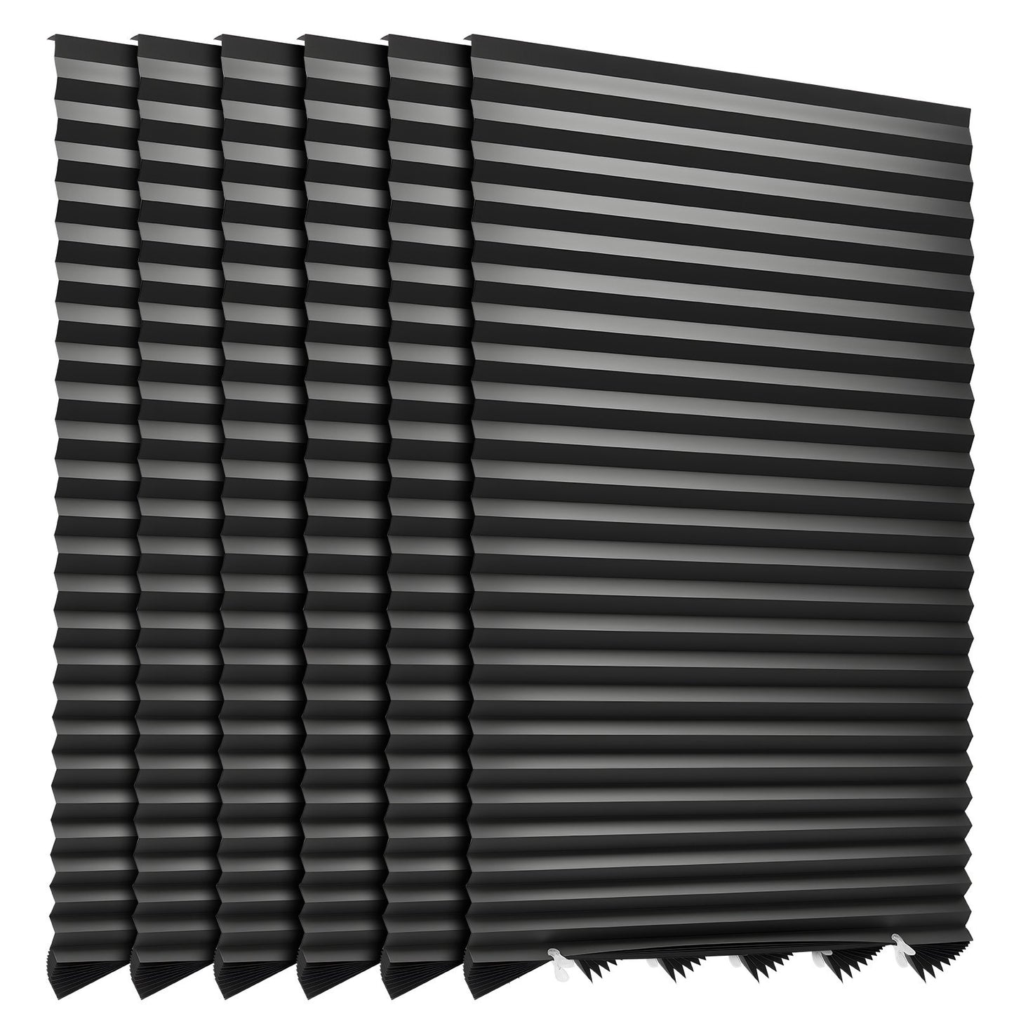Paper Blinds, 6 Pack, 36 in x 72 in, Temporary Blackout Pleated Paper Shades, No Tools No Drilling, Pleated Blinds with Adhesive, Easy to Cut and install, for Indoor Windows, Kitchen, Bedroom