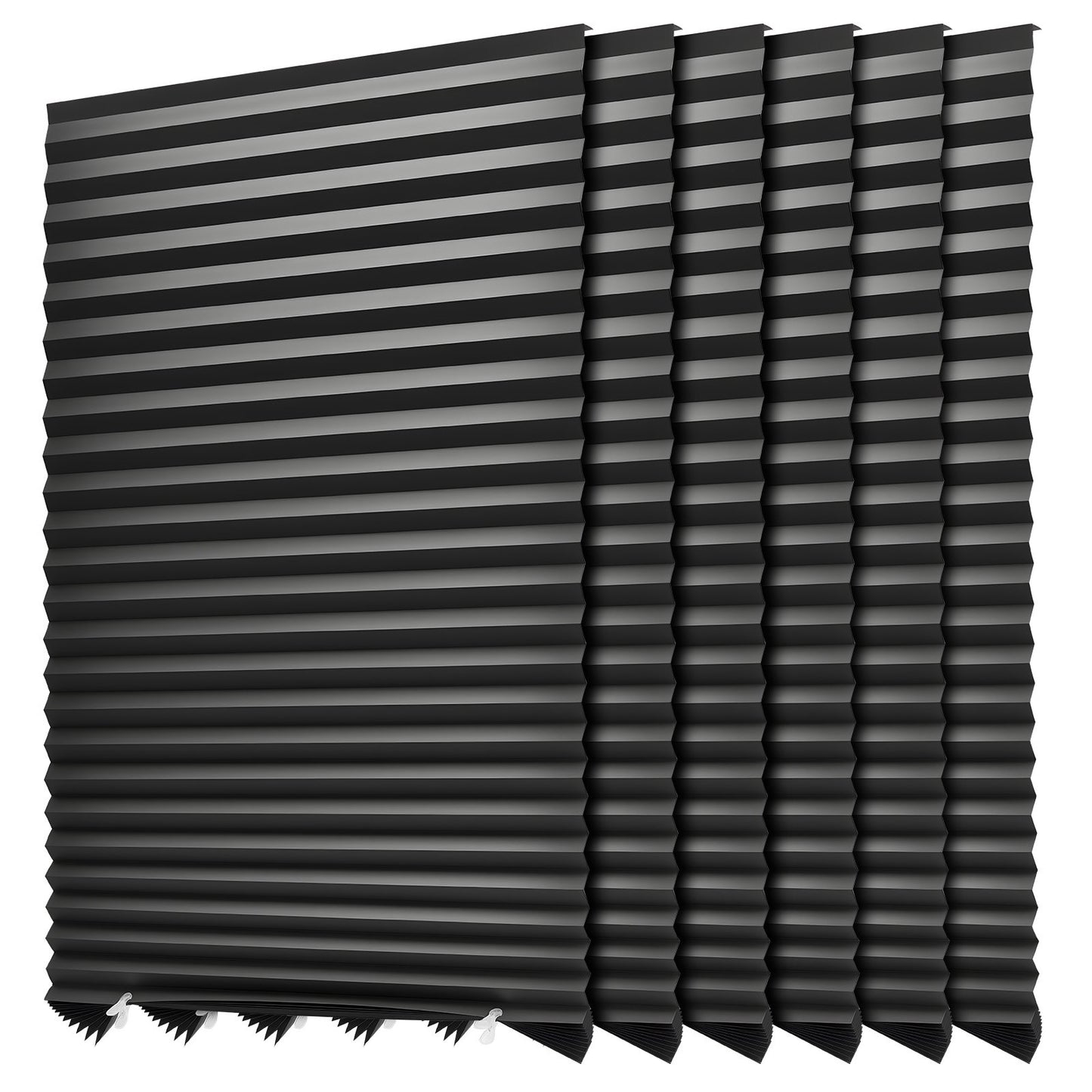 Paper Blinds, 6 Pack, 36 in x 72 in, Temporary Blackout Pleated Paper Shades, No Tools No Drilling, Pleated Blinds with Adhesive, Easy to Cut and install, for Indoor Windows, Kitchen, Bedroom