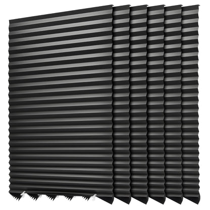Paper Blinds, 6 Pack, 36 in x 72 in, Temporary Blackout Pleated Paper Shades, No Tools No Drilling, Pleated Blinds with Adhesive, Easy to Cut and install, for Indoor Windows, Kitchen, Bedroom