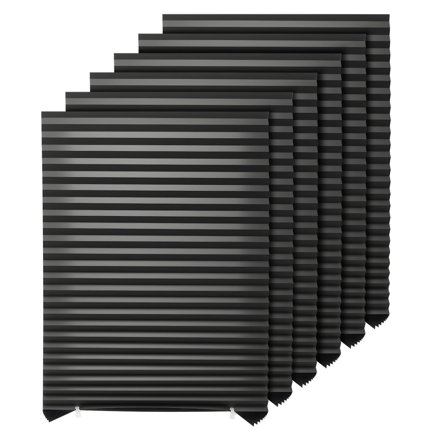 Paper Blinds, 6 Pack, 36 in x 72 in, Temporary Blackout Pleated Paper Shades, No Tools No Drilling, Pleated Blinds with Adhesive, Easy to Cut and install, for Indoor Windows, Kitchen, Bedroom