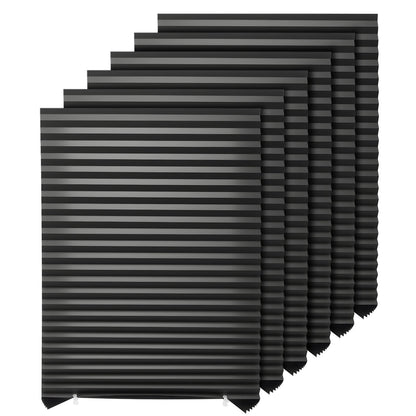 Paper Blinds, 6 Pack, 36 in x 72 in, Temporary Blackout Pleated Paper Shades, No Tools No Drilling, Pleated Blinds with Adhesive, Easy to Cut and install, for Indoor Windows, Kitchen, Bedroom