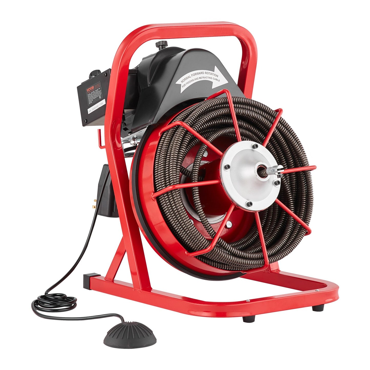 Drain cleaner machine drain auger 75FT x 1/2 inch manual feed &amp; 4 cutters