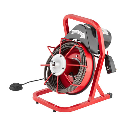 Drain cleaner machine drain auger 50FT x 3/8 inch manual feed &amp; 4 cutters