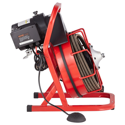 Drain cleaner machine drain auger 50FT x 1/2 inch manual feed &amp; 4 cutters