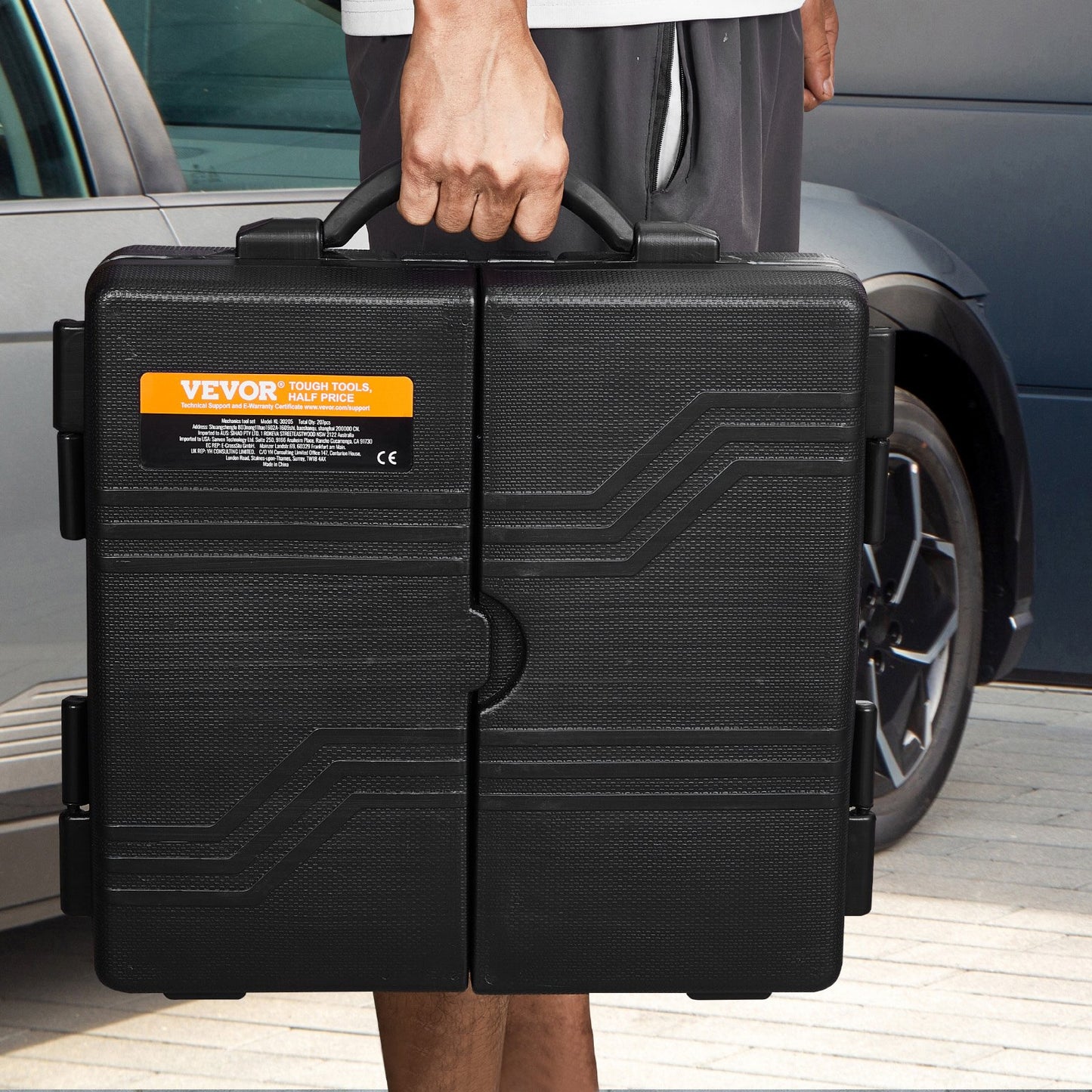 207-Piece Mechanics Tool Set, 1/4" 3/8" 1/2" Drive Sockets, SAE and Metric Mechanic Tool Kit with Bits, Wrenches, Ratchet Handle, Accessories, and Plastic Storage Case, for Automotive Repair