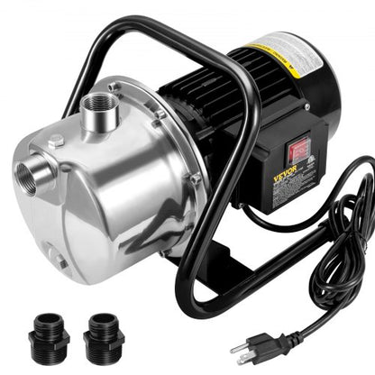 Shallow Well Pump, 1.1 HP 115V, 978 GPH 131 ft Height, 40psi Max Pressure, Portable Stainless Steel Sprinkler Booster Jet Pumps for Garden Lawn Irrigation system, Lake Fountain, Water Transfer