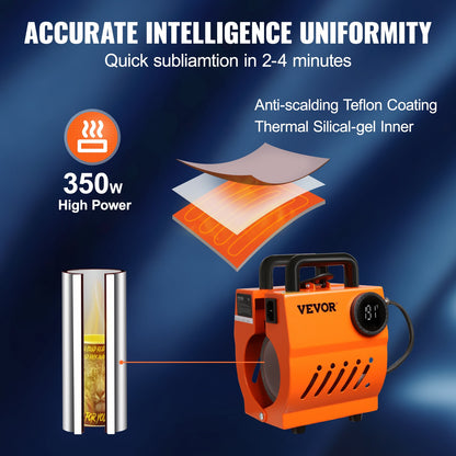 Tassen-Wärmepresse, Mini-Tassenpresse, DIY-Sublimationsrohlinge, 11–15 oz, Kaffeetassen, Trinkgläser, Hand-Leichtpresse als Weihnachtsgeschenk