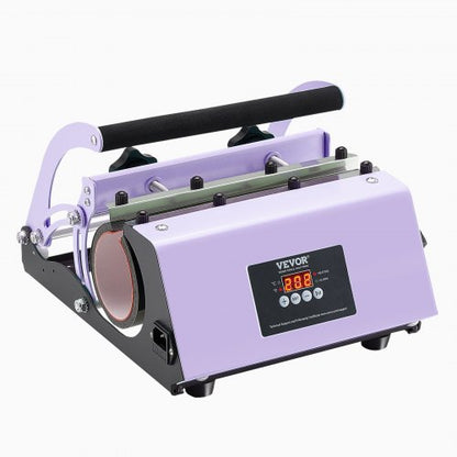 Tumbler Heat Press Machine, 11-30oz Mug Press, Heat Up Fast and Even, Tumbler Press with Sublimation Paper, Tape and Gloves, Temp and Time Setting, for Sublimation Tumblers, Cups, Mugs, Purple