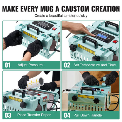 Tumbler Wärme Presse Maschine 2 Station Heizung 11-30oz Becher Presse Sublimation