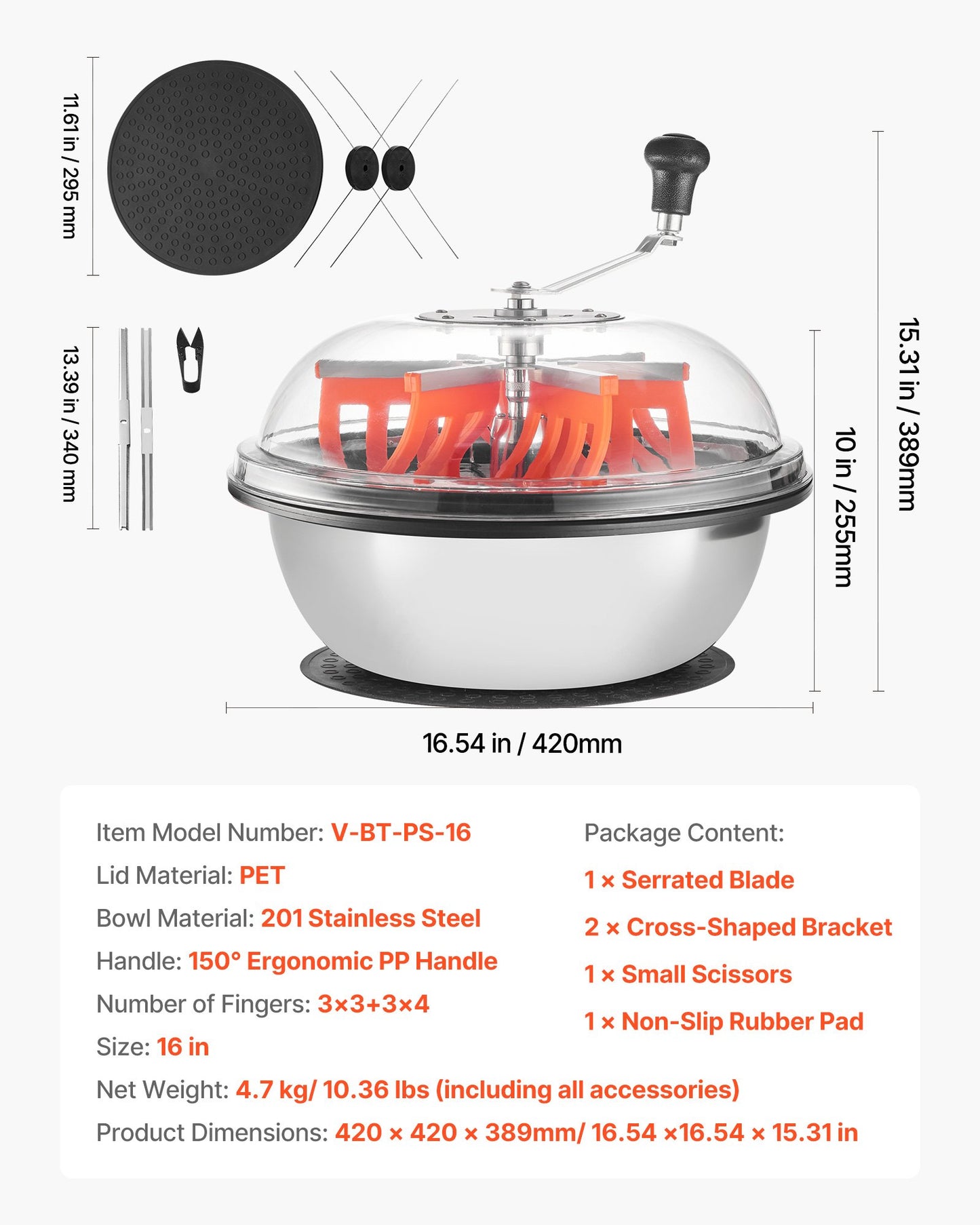 Bud Leaf Bowl Trimmer, 16 in Manual Bud Trimmer, with Sharp Stainless Steel Blades, Visual Cutting, Wet & Dry Hydroponic Cutting Machine, Twisted Spin Cut for Plants Leaves Buds Flowers