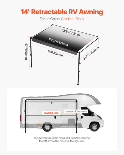 14' Ersatzmarkise für Wohnmobile. Manuelle Anhängermarkise für die meisten Wohnmobile