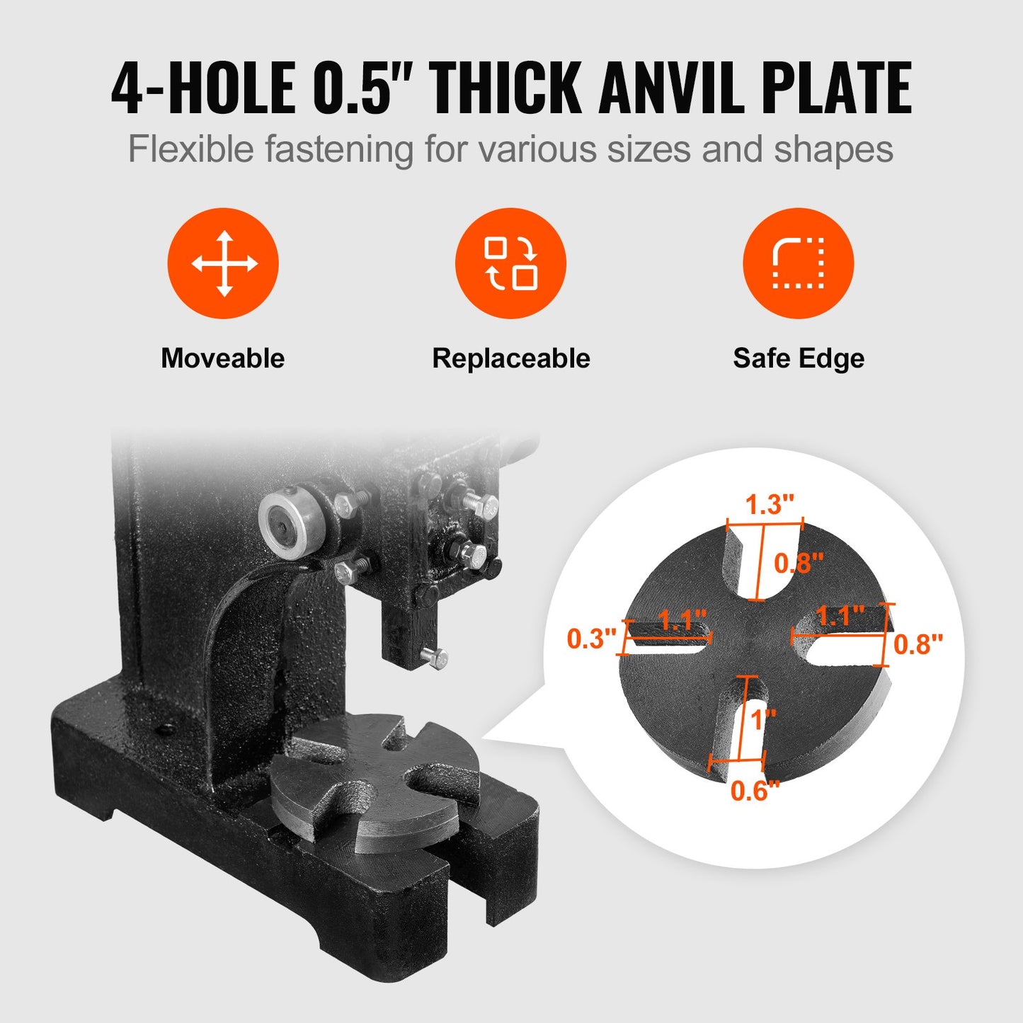 Arbor Press, 1 Ton Manual Arbor Press, 5.9" Maximum Height, Cast Iron Heavy-duty Manual Desktop Arbor Press, Precision Hand Press for Stamping, Bending, Stretching, Forming
