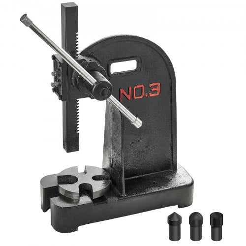 Arbor Press, 3 Ton Manual Arbor Press, 12.2" Maximum Height, Cast Iron Heavy-duty Manual Desktop Arbor Press, Precision Hand Press for Stamping, Bending, Stretching, Forming