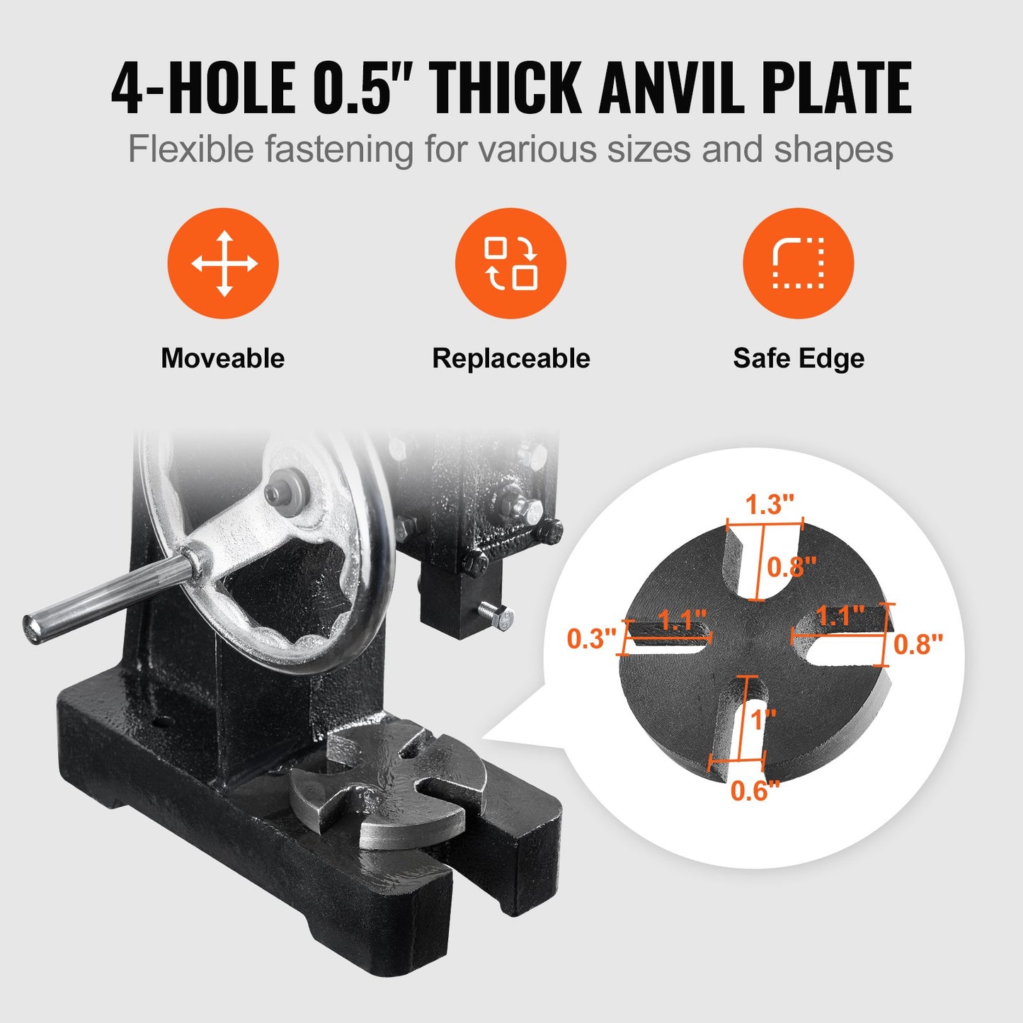 Dornpresse, 1 Tonne Nietenpresse mit Handrad, Einheit aus Gusseisen