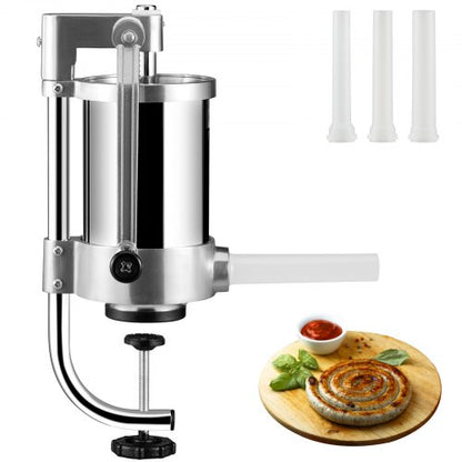 Sausage Stuffer 2.5LBS/1.5L Capacity Homemade Sausage Maker Stainless Steel