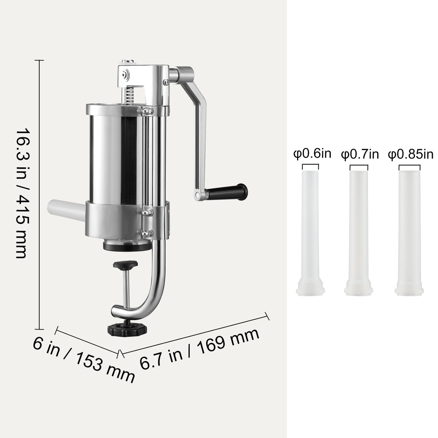Sausage Stuffer 2.5LBS/1.5L Capacity Homemade Sausage Maker Stainless Steel