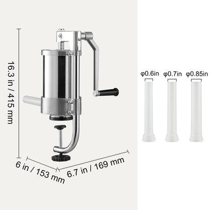 Sausage Stuffer 2.5LBS/1.5L Capacity Homemade Sausage Maker Stainless Steel