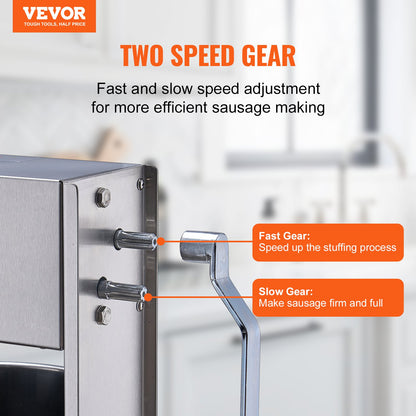 Manual Sausage Stuffer 10 L Vertical Sausage Maker 304 Stainless Steel