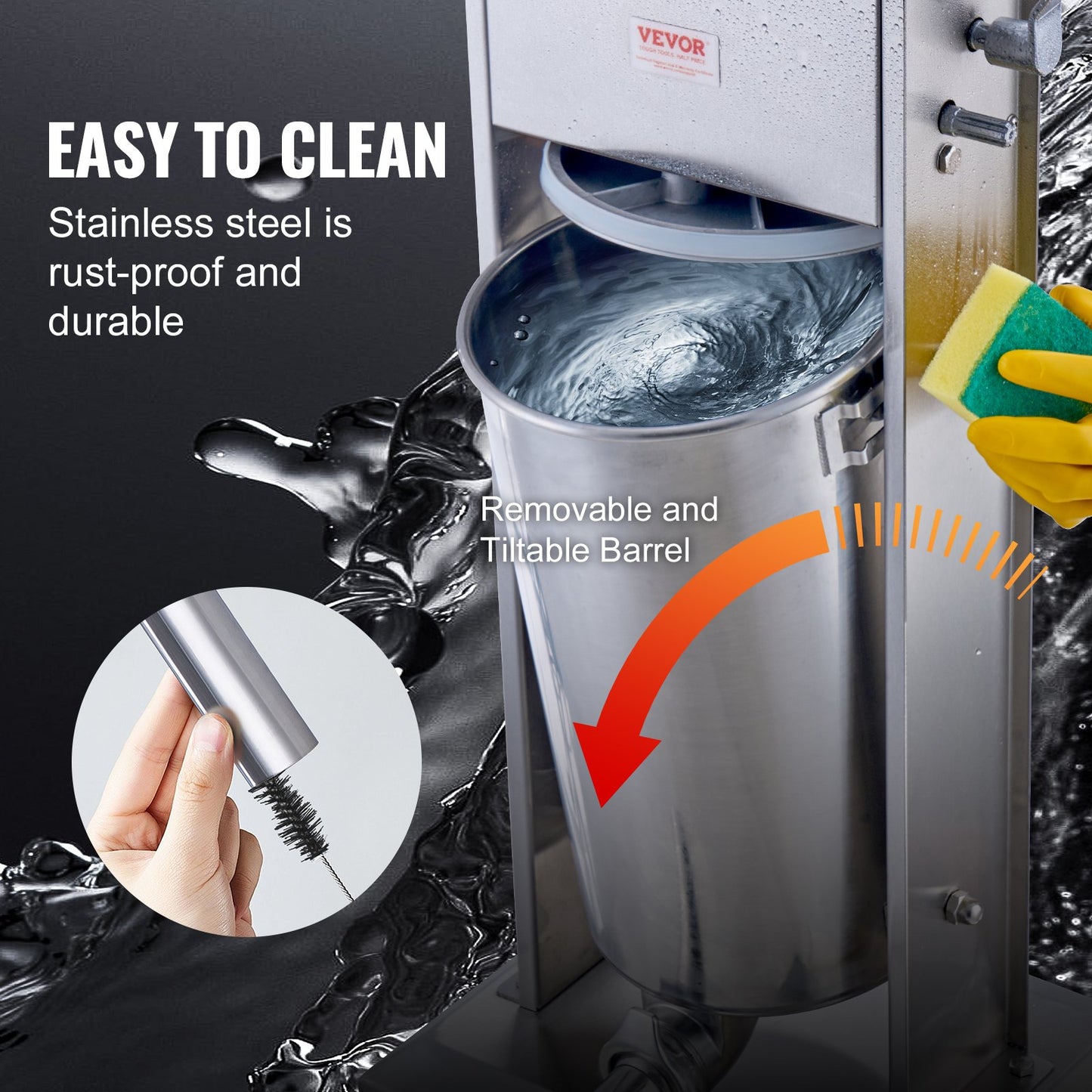 Manual Sausage Stuffer 15 L Vertical Sausage Machine 304 Stainless Steel