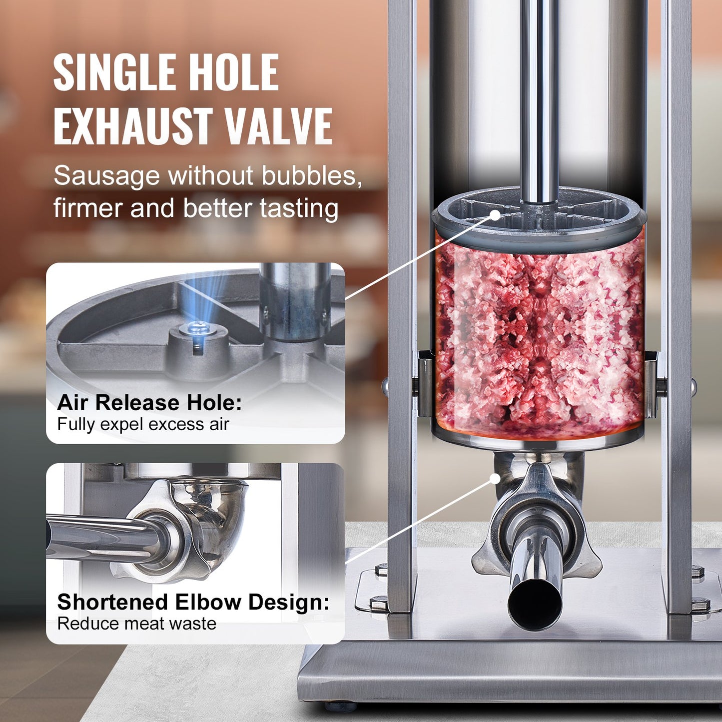 Manual Sausage Stuffer 7 L Vertical Sausage Maker 304 Stainless Steel