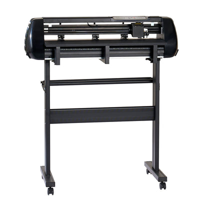 Vinyl Cutter Machine, 28 inch Max Feed Width, Dual Blades, Adjustable Force and Speed, LED Display, Vinyl Plotter Cutter Printer Bundle with Sticker Sheets, Transfer Film, Signmaster Software