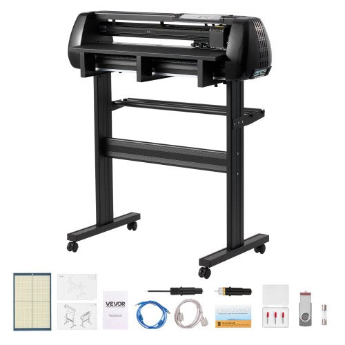 Vinyl Cutter Machine, 28 inch Max Feed Width, Dual Blades, Adjustable Force and Speed, LED Display, Vinyl Plotter Cutter Printer with Signmaster Software for Compatible with Windows and macOS
