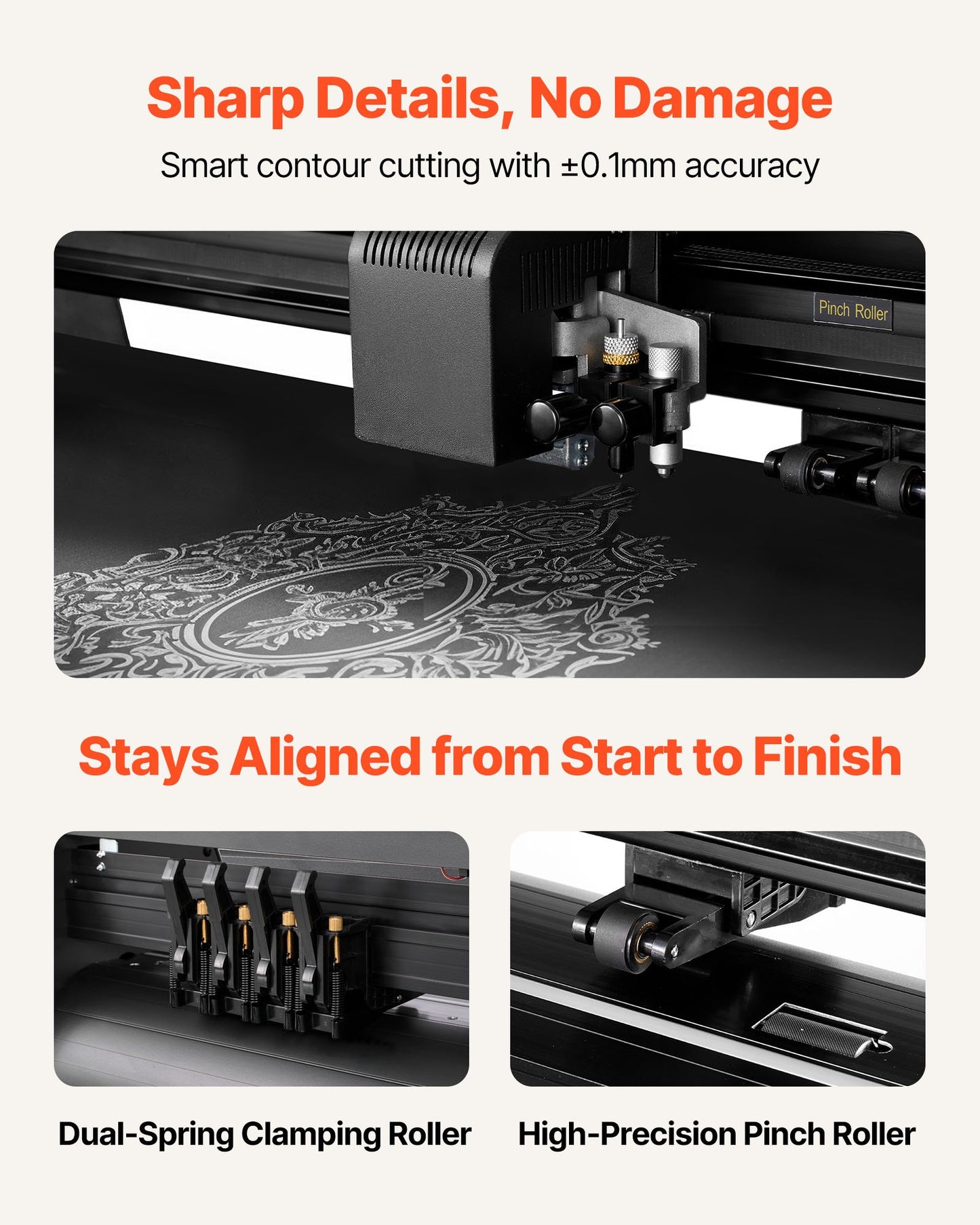Vinyl Cutter Machine, 34 inch Max Feed Width, Dual Blades, Adjustable Force and Speed, LED Display, Vinyl Plotter Cutter Printer with Signmaster Software for Compatible with Windows and macOS