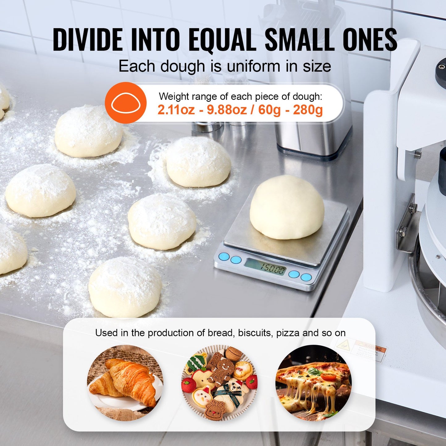 Manual Dough Divider 18 PCS Hand Press Dough Cutter Bread Machine for Bakery
