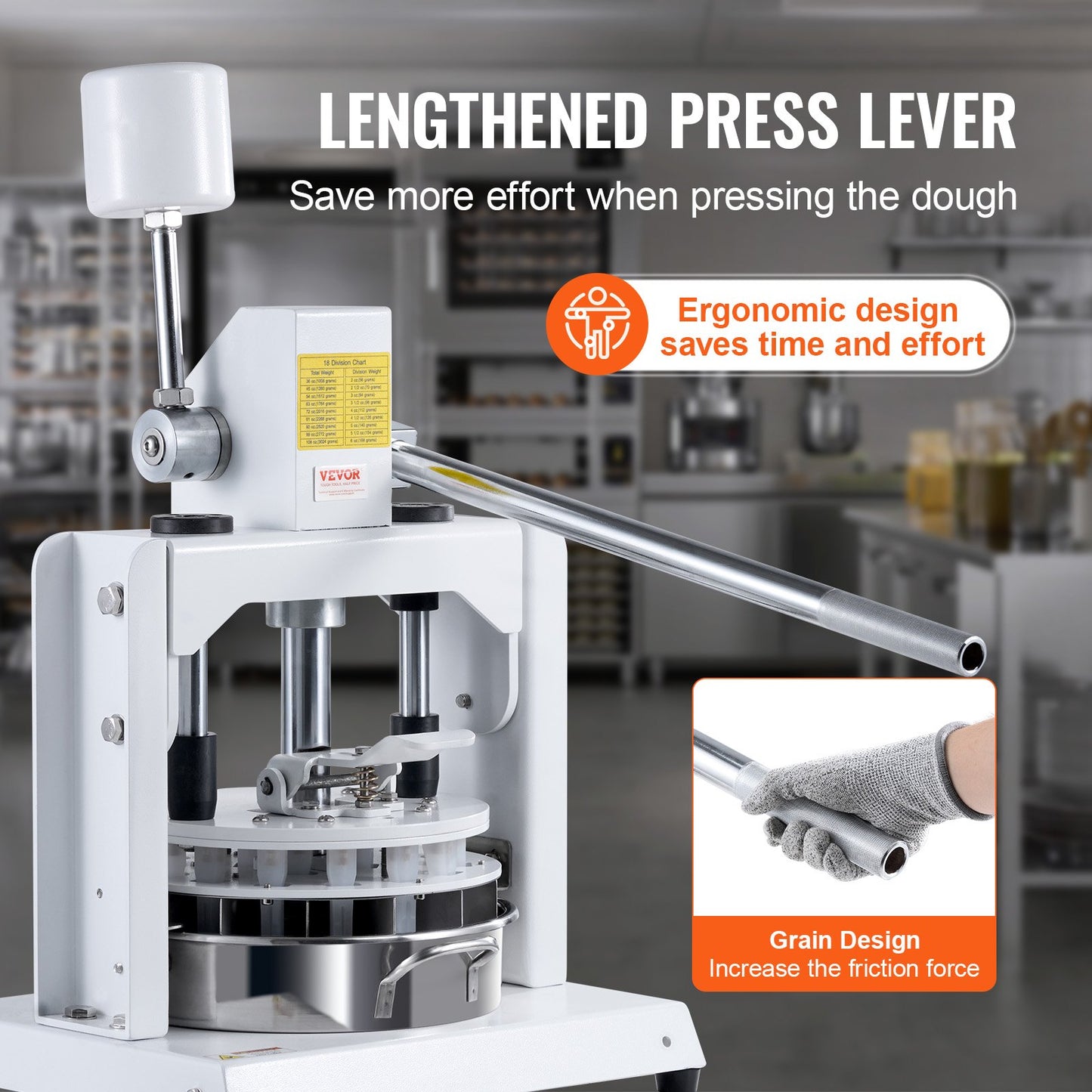 Manual Dough Divider 18 PCS Hand Press Dough Cutter Bread Machine for Bakery