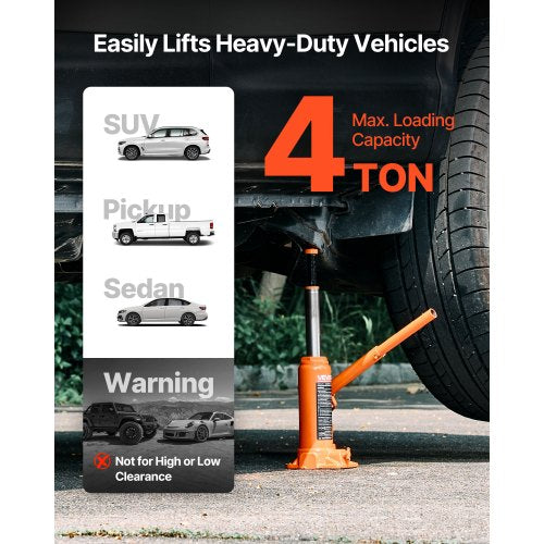 Hydraulisk flaskdomkraft Höglyftande domkraft 4 ton (8818,4 lbs) Bilreparation |  EU