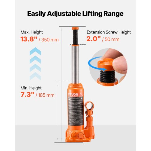 Hydraulisk flaskdomkraft Höglyftande domkraft 4 ton (8818,4 lbs) Bilreparation |  EU