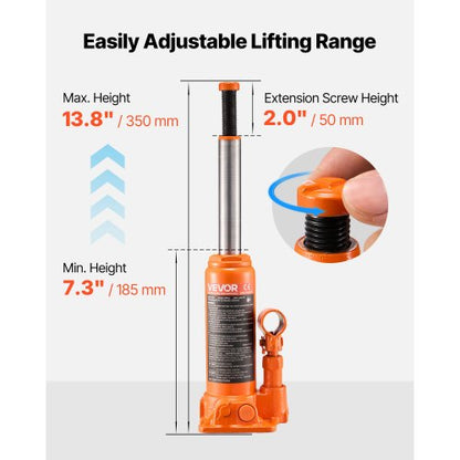 Hydraulisk flaskdomkraft Höglyftande domkraft 4 ton (8818,4 lbs) Bilreparation |  EU