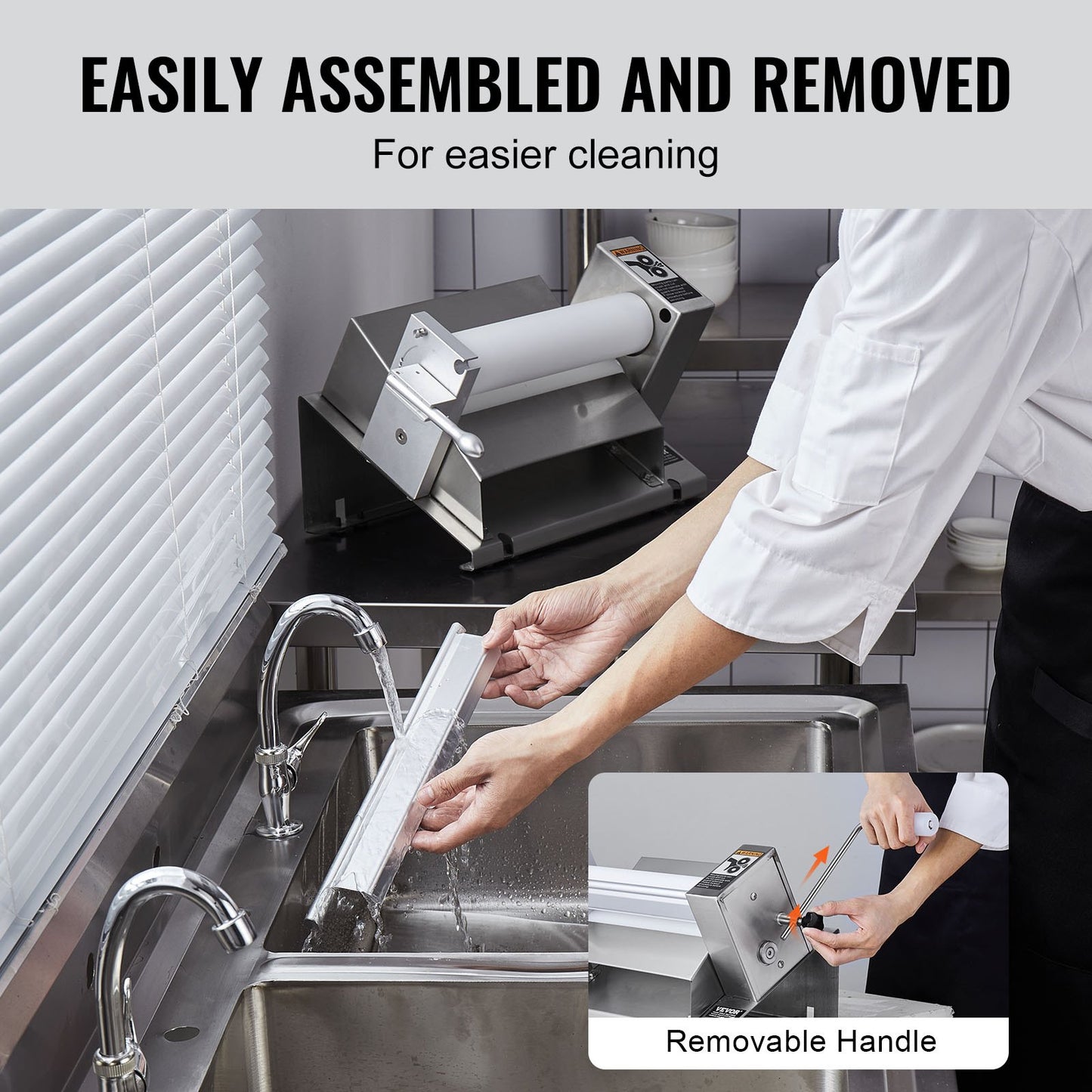 Manual Dough Sheeter Machine Max 1/2" Dough Roller Pastry Press Machine